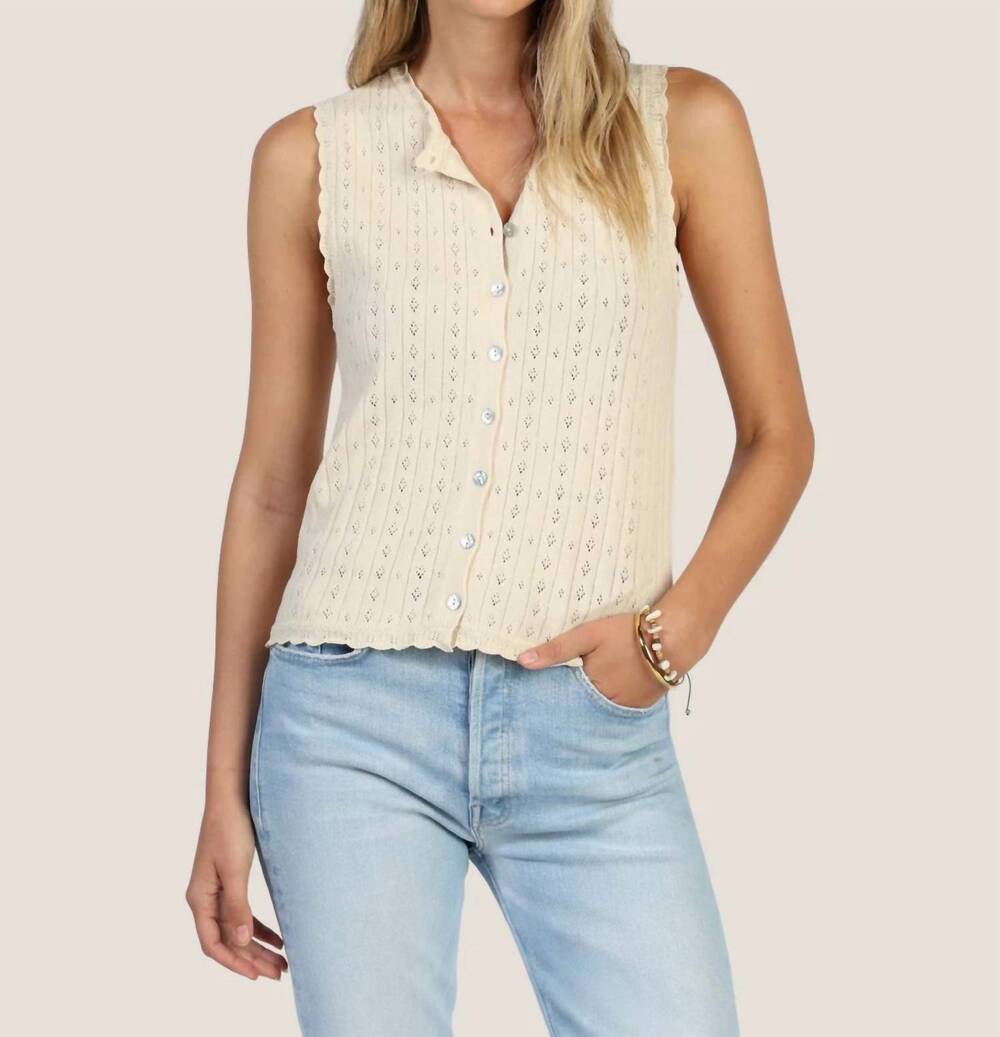 NEW DYLAN jesse sleeveless cardigan sweater in natural